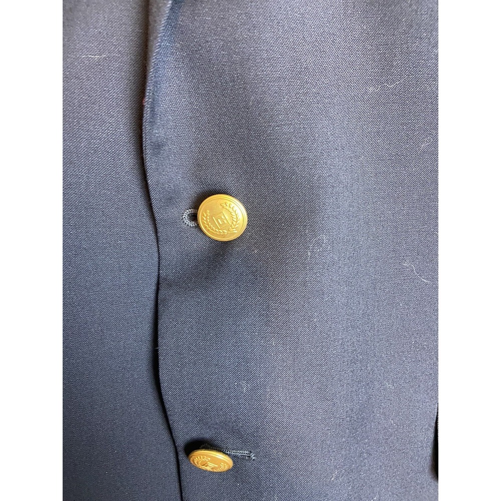 Chaps Mens 44R Navy Wool Gold Two Button Sport Coat Preppy Academia - Picture 2 of 16